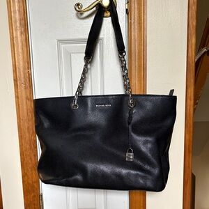 Michael Kors Black Tote with Chain Straps
